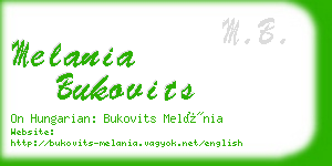 melania bukovits business card